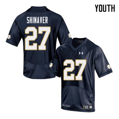 Notre Dame Fighting Irish Youth Arion Shinaver #27 Navy Under Armour Authentic Stitched College NCAA Football Jersey OGJ1099XX